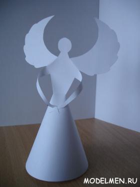 Объёмный ангел из листа бумаги