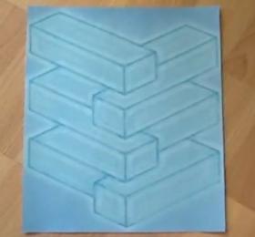 Оптическая иллюзия с блоками