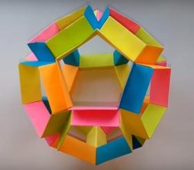 Оригами додекаэдр из бумаги