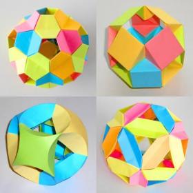 4 оригами ШАРа из бумаги