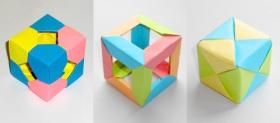 Три оригами-КУБа из бумаги