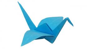 Как сделать журавлика из бумаги