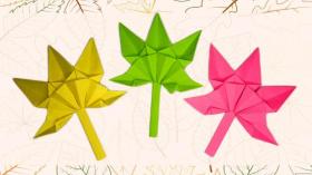 Осенний лист клена из бумаги 🍁 Кленовый лист оригами