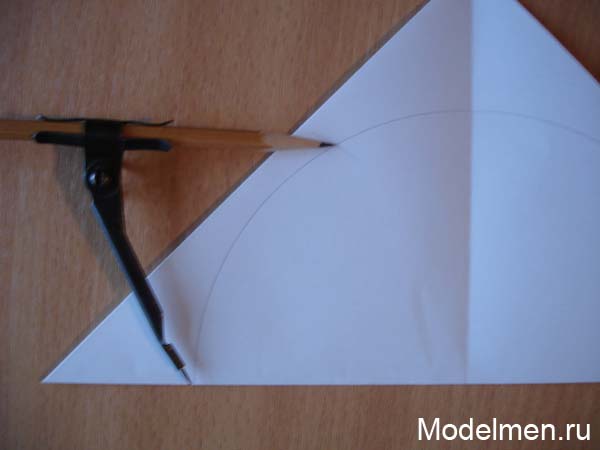 Схема складывания бумаги для вырезания шестилучевой (шестиконечной) снежинки