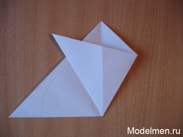 Схема складывания бумаги для вырезания шестилучевой (шестиконечной) снежинки