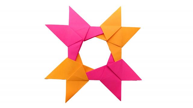 Как сделать Сюрикен из бумаги. Оригами сюрикен