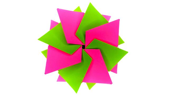 Объемный цветок из бумаги Детские поделки оригами