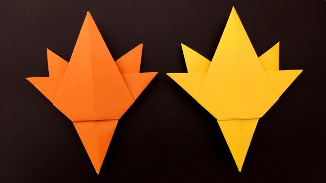 Как сделать лист клена из бумаги 🍁 Кленовый лист оригами