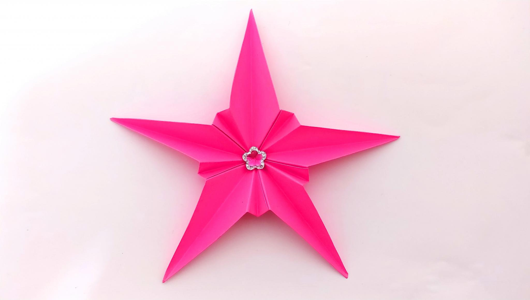 Оригами ЗВЕЗДА ИЗ БУМАГИ. Как сделать звезду из бумаги, поделки на 9 мая - объемная звездочка